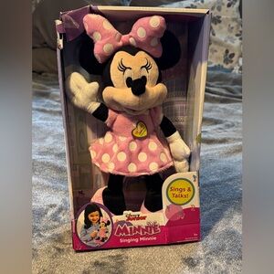 Disney Minnie Mouse Singing Plush - Pink and White